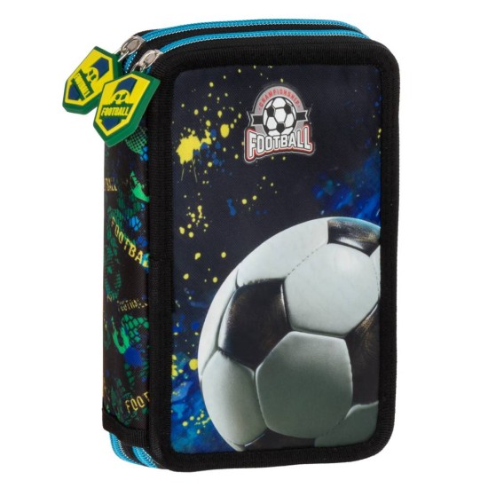 Kétrekeszes, emeletes tolltartó felszereléssel fiúknak, Football fan