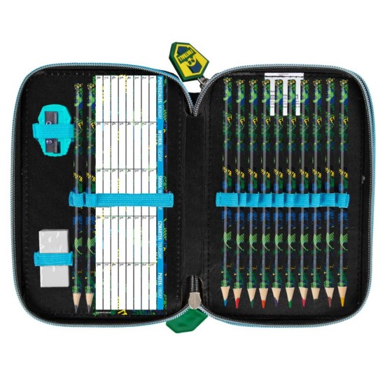 Kétrekeszes, emeletes tolltartó felszereléssel fiúknak, Football fan