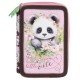 Kétrekeszes emeletes tolltartó felszereléssel lányoknak, Panda mania