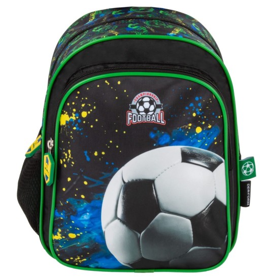 Kétrekeszes óvodai hátizsák fiúknak, focis, Football fan
