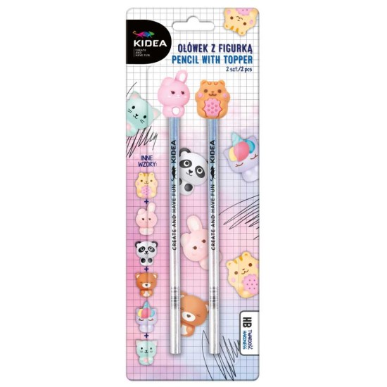Kidea állatfigurás HB ceruzák, 2 db-os szett