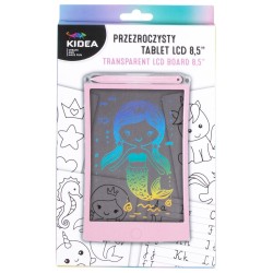 Kidea átlátszó 8,5" LCD kijelzős rajztábla lányoknak, pink