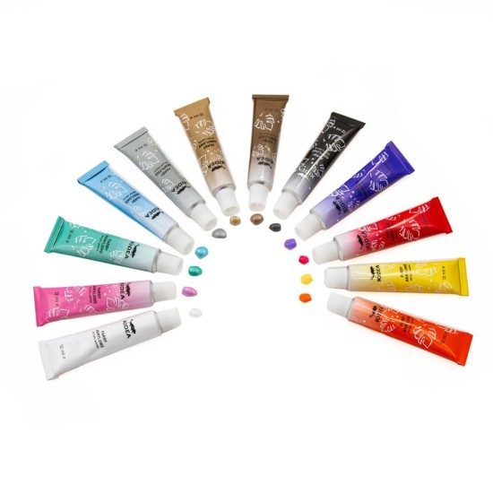 Kidea metálfényű akrilfesték készlet – 12 × 12 ml