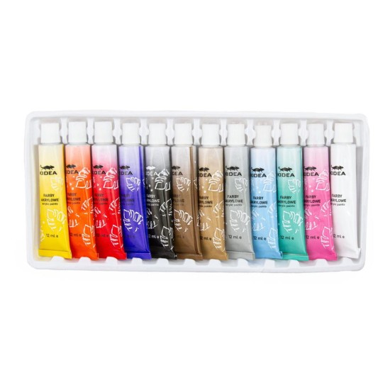 Kidea metálfényű akrilfesték készlet – 12 × 12 ml