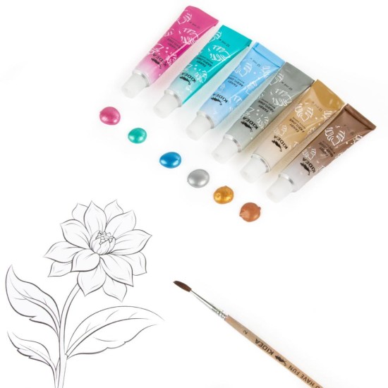 Kidea metálfényű akrilfesték készlet – 12 × 12 ml