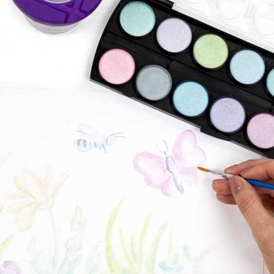 Kidea metálfényű vízfesték, 12 színű