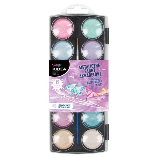 Kidea metálfényű vízfesték, 12 színű