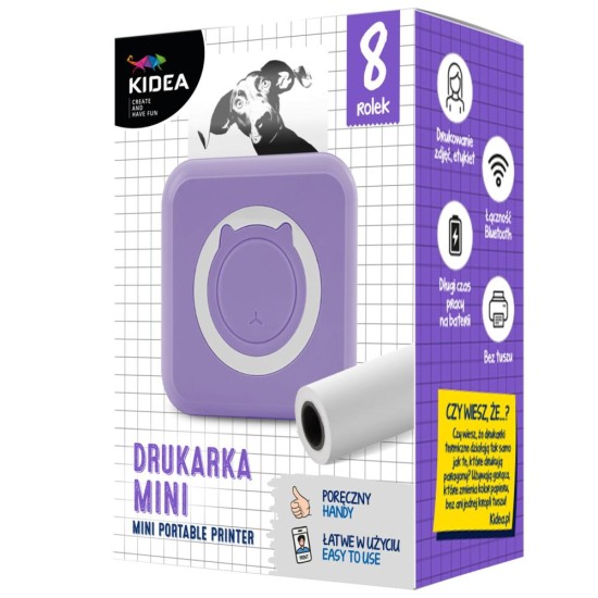 Kidea mini hőnyomtató, lila