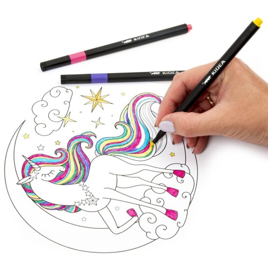 Kidea négyzet alakú filctoll készlet fémdobozban, 24 színű