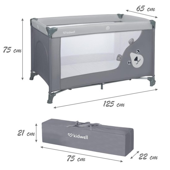 Kidwell BLISSY BASIC Stone Gray – összecsukható utazóágy