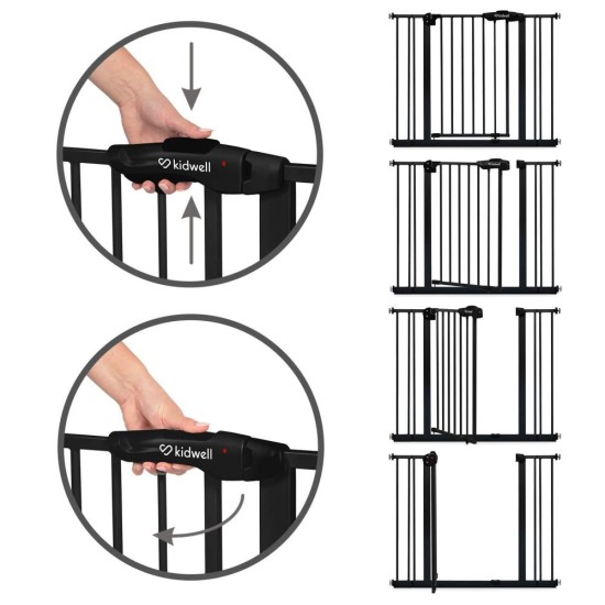 Kidwell GUARDA gyermek biztonsági kapu 75-105 cm, fekete