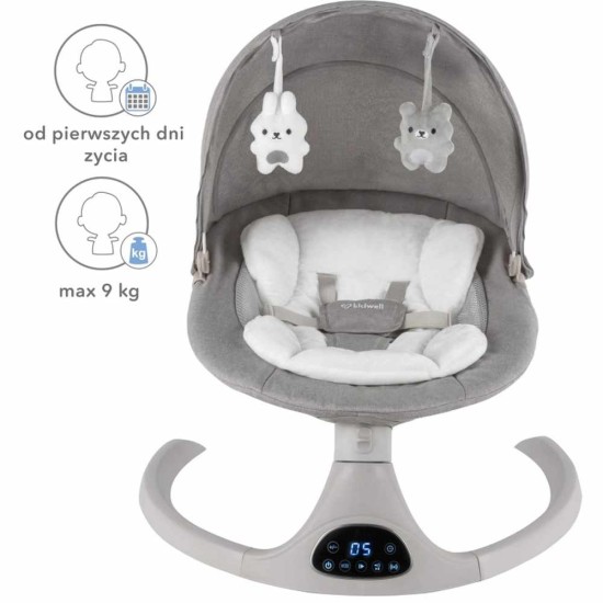 Kidwell LUVI Gray elektromos babahinta és pihenőszék 2 az 1-ben, szürke