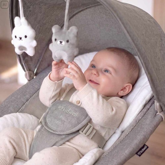Kidwell LUVI Gray elektromos babahinta és pihenőszék 2 az 1-ben, szürke