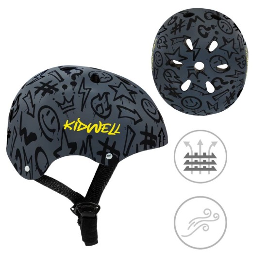 Kidwell ORIX Plus Graffiti gyerek bukósisak – S (48–52 cm)