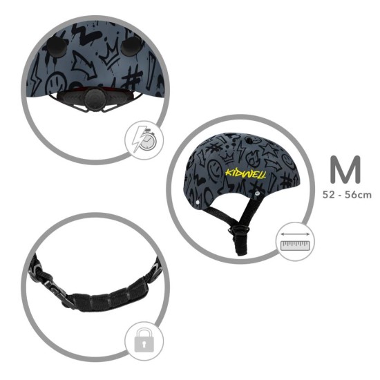 Kidwell ORIX Plus Graffiti gyerek bukósisak – S (48–52 cm)