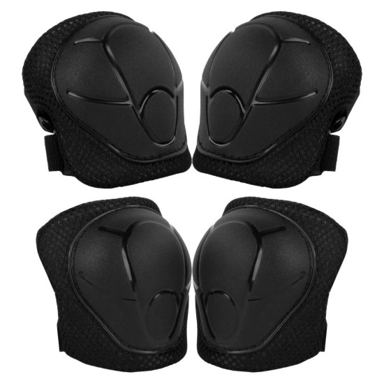 Kidwell TRIX védőfelszerelés szett – könyök-, térd- és csuklóvédő, fekete, S-es méret