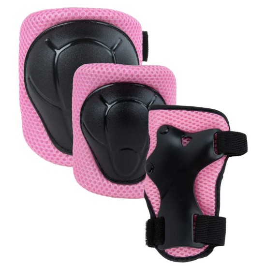 Kidwell TRIX védőfelszerelés szett – könyök-, térd- és csuklóvédő, pink, S-es méret