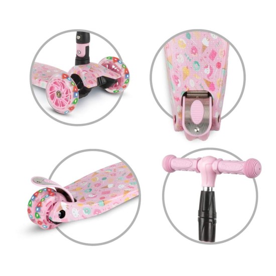 Kidwell VENTO Candy háromkerekű gyerekroller – pasztell rózsaszín