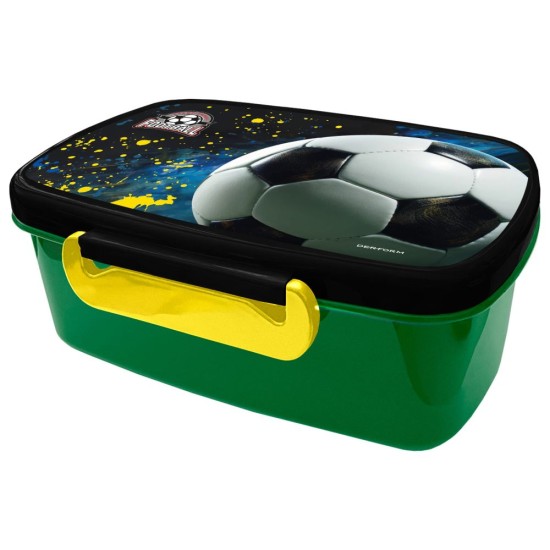 Műanyag csatos uzsonnás doboz fiúknak, Football fan