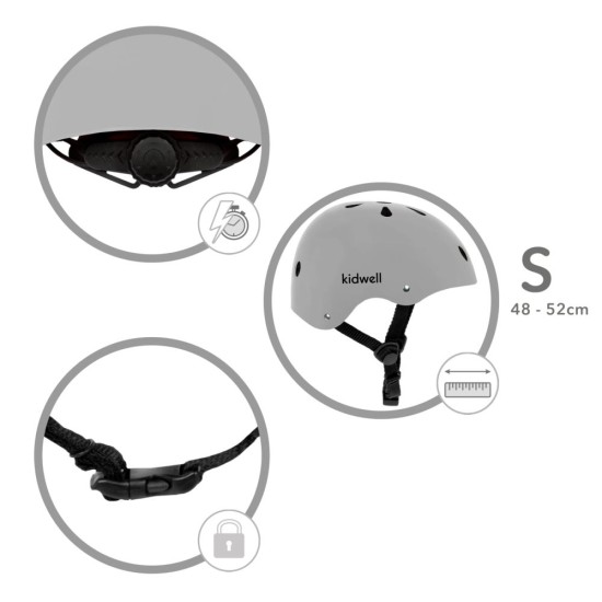 Orix II gyerek bukósisak, S méret, szürke