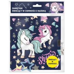 Sötétben világító napló lakattal, Shine Unicorn