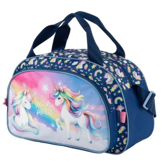 Sporttáska lányoknak, szivárványos unikornis, Unicorn Powers