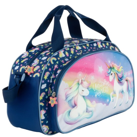 Sporttáska lányoknak, szivárványos unikornis, Unicorn Powers