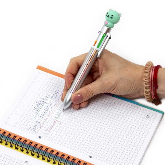 Többszínű toll állatmintás figurával, 6 az 1-ben toll