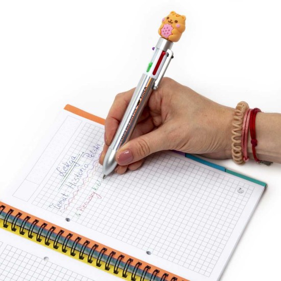 Többszínű toll állatmintás figurával, 6 az 1-ben toll