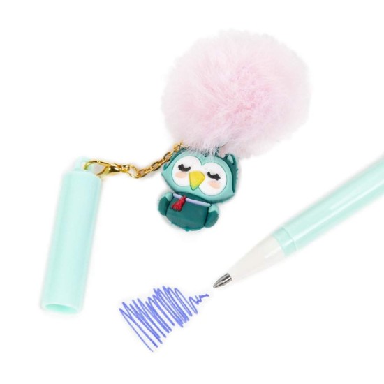 Állatfigurás pompomos tollak, 1 db.