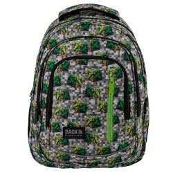 BackUp háromrekeszes ergonomikus iskolatáska, hátizsák fiúknak, Creative Pixels
