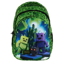 BackUp iskolatáska, hátizsák fiúknak, Pixel Jungle - 3 az1-ben