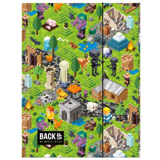 Minecraft Gamer gumis füzettartó mappa, irattartó dosszié A/4-es méretben