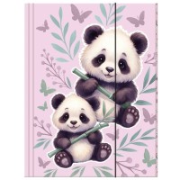 Sweet Panda gumis füzettartó mappa, irattartó dosszié A/4-es méretben, rózsaszín