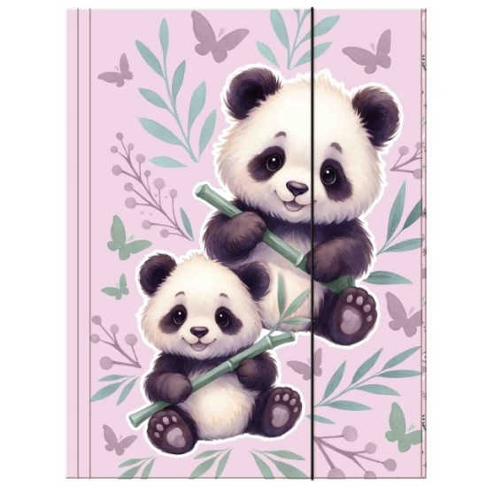Sweet Panda gumis füzettartó mappa, irattartó dosszié A/4-es méretben, rózsaszín