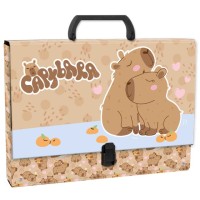 Kapibara irattartó dosszié fogantyúval, barna, A/4 MÉRET 5 cm