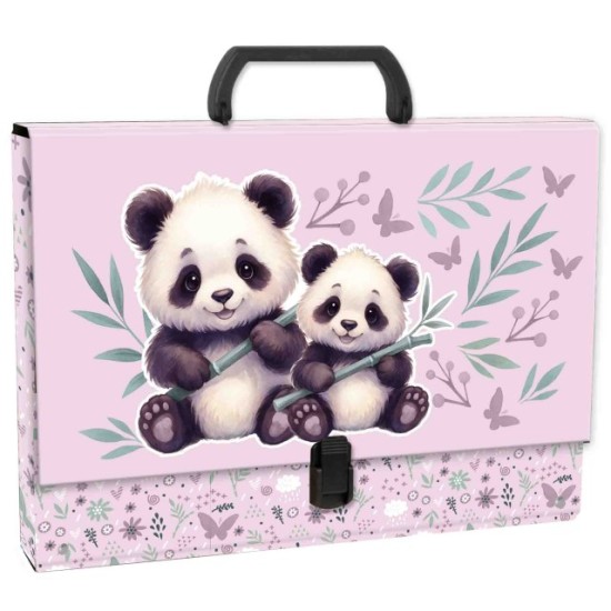 Sweet Panda irattartó dosszié fogantyúval, rózsaszín, A/4 méret 5 cm