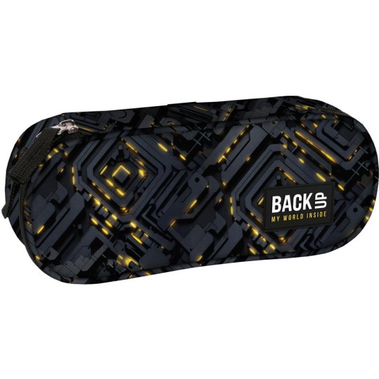 BackUp egyrekeszes ovális tolltartó felszerelés nélkül fiúknak, future design