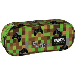 BackUp egyrekeszes ovális tolltartó felszerelés nélkül fiúknak, Minecraft Pixel