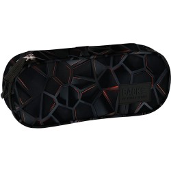 BackUp egyrekeszes ovális tolltartó fiúknak, Cyber Black