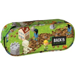 BackUp egyrekeszes ovális tolltartó fiúknak, Minecraft gamer