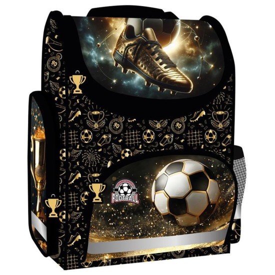 BackUp ergonomikus iskolatáska, hátizsák fiúknak, Golden Ball, focis