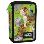BackUp háromrekeszes, emeletes tolltartó fiúknak, felszereléssel Minecraft Gamer
