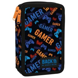 BackUp kétrekeszes emeletes tolltartó felszereléssel fiúknak, Power Gamer