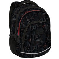 BackUp négyrekeszes iskolatáska, hátizsák fiúknak, Cyber Black