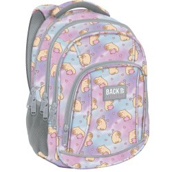 BackUp négyrekeszes iskolatáska, hátizsák lányoknak, mini kapibara
