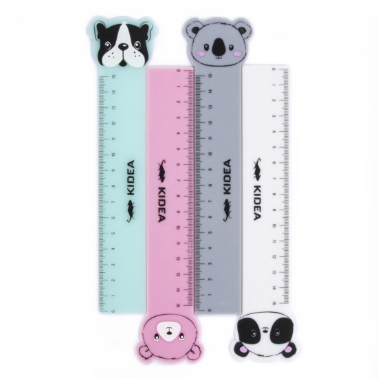 Kidea állatmintás vonalzók, pasztell