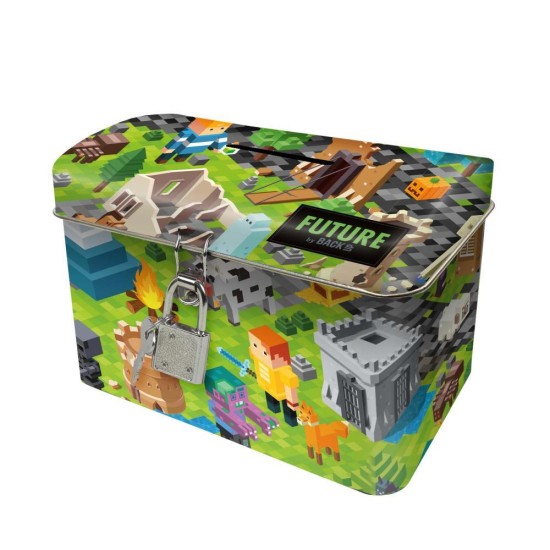 Minecraft gamer lakattal zárható fém persely fiúknak