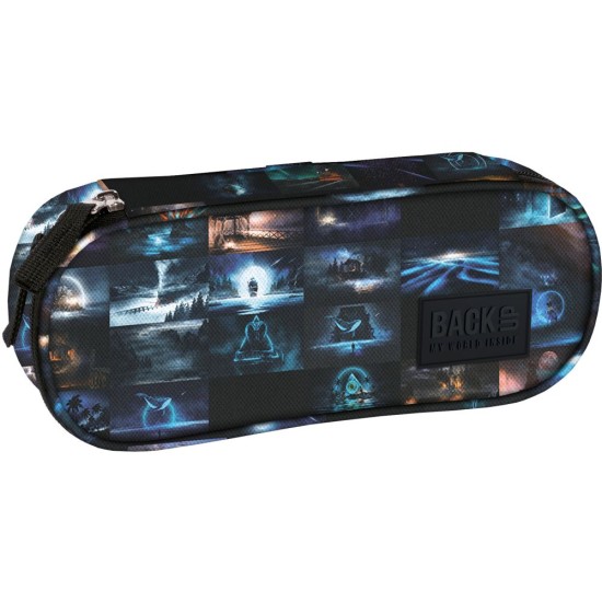 BackUP tolltartó fiúknak, ovális, cipzáras, hologram