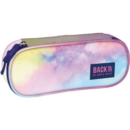 BackUP tolltartó lányoknak, ovális, cipzáras, aquarell